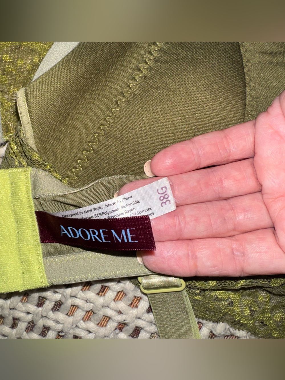 Adore me Paloma Contour Bra green 38 G ***new without tags - Picture 6 of 7